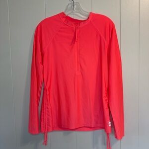 Free Country Coral Long-Sleeve Swim Top Rashguard UV Protection Size M Swim Sun